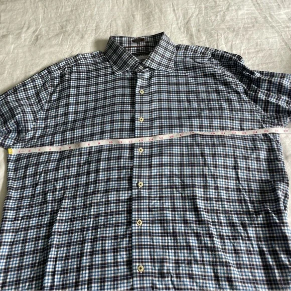 3 for $30 | Peter Millar Grandi & Rubinelli Blue Plaid Button Up Shirt - Picture 12 of 13